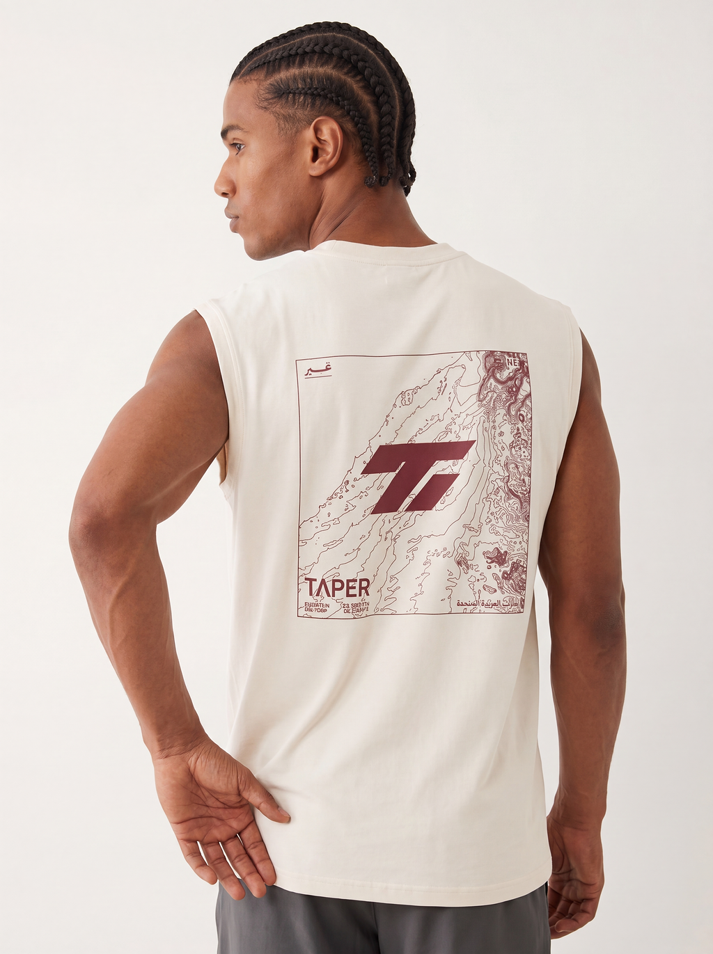 Taper Foundation Sleeveless — box-fit training top for UAE heat