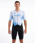 Taper Aerosuit one-piece cycling skinsuit, front, on athlete