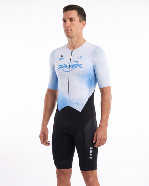 Taper Aerosuit, three-quarter view, on athlete