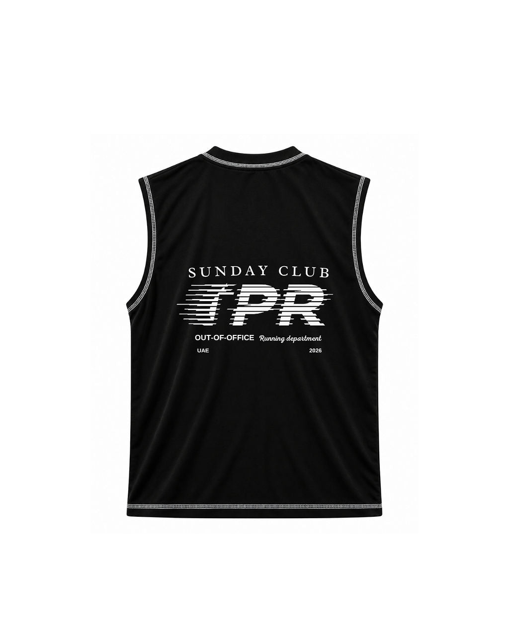 Sunday Club Sleeveless, black, back flat lay
