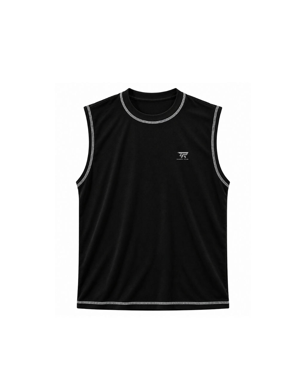 Sunday Club Sleeveless, black, front flat lay