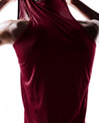 Taper Singlet by Taper in Burgundy — close-up fabric detail