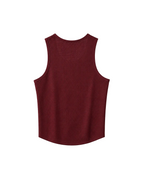 Taper Singlet by Taper in Burgundy — perforated running singlet, back