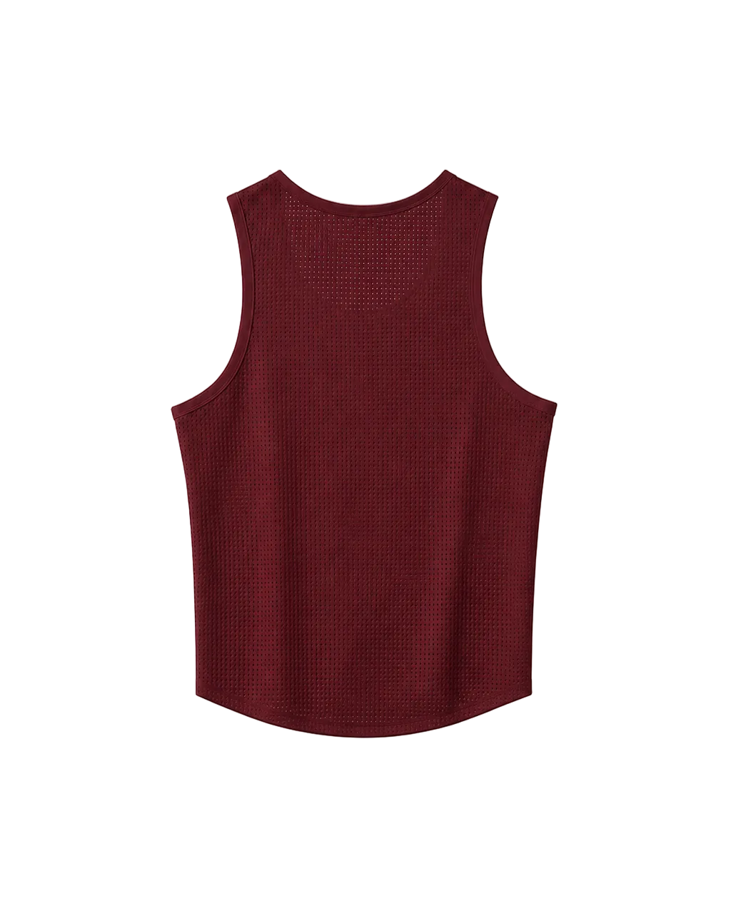 Taper Singlet by Taper in Burgundy — perforated running singlet, back