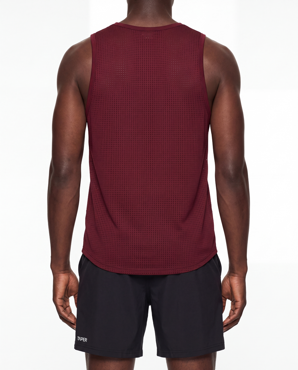 Taper Singlet by Taper in Burgundy — on-model back view