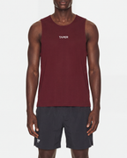 Taper Singlet by Taper in Burgundy — on-model front view