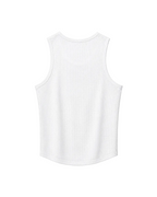 Taper Singlet by Taper in White — perforated running singlet, back