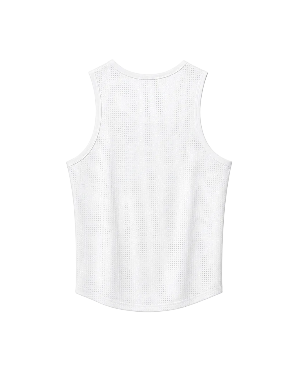 Taper Singlet by Taper in White — perforated running singlet, back